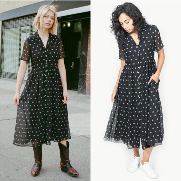 Sandy Liang Picasso Shirtdress Dress in Size 4 - Picture 1 of 10